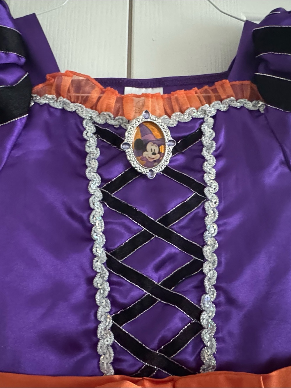 Disney Girls Minnie Purple Halloween Witch Dress with Matching Hat - Picture 2 of 6